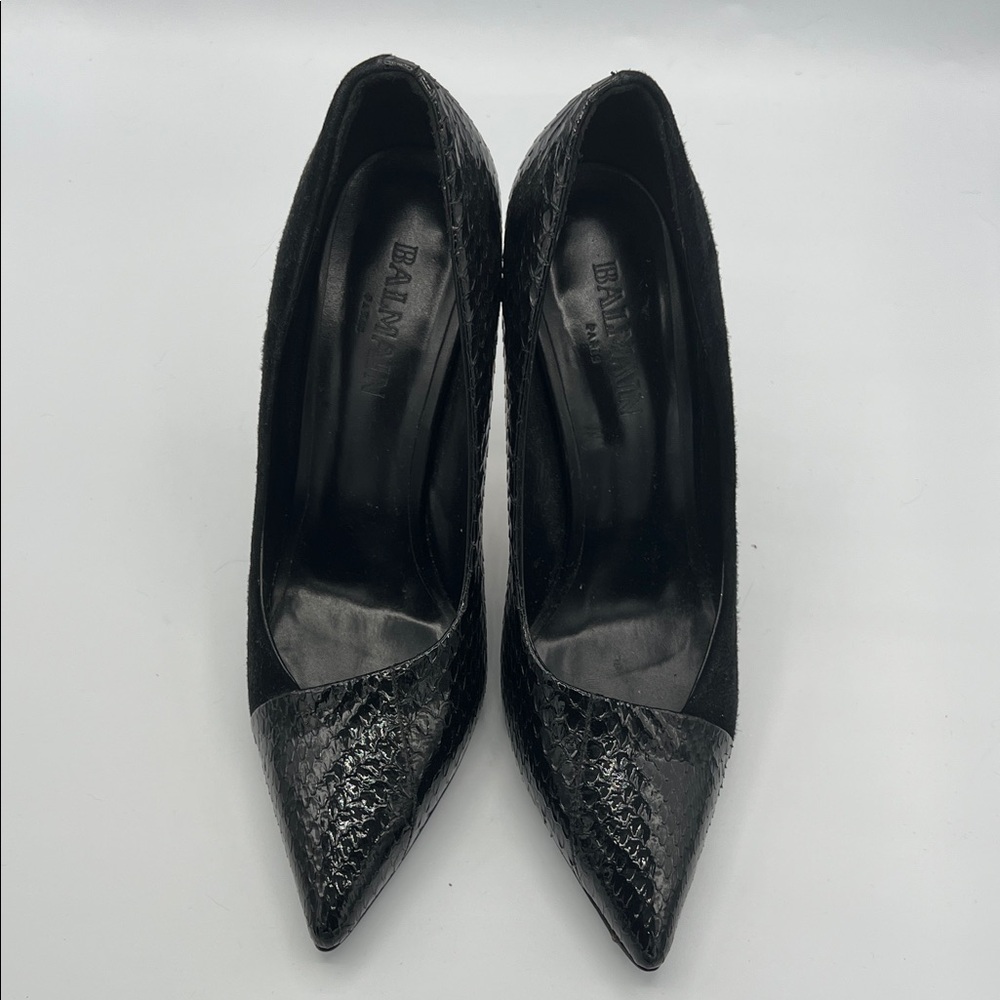 Balmain Textured Black Heels